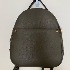 a new day Olive Green Pebbled Mini Backpack with Gold Hardware